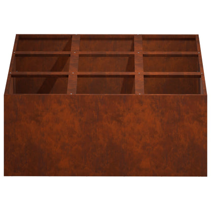 Plantenbak Roestkleurig 100 x 100 x 30 cm weervast staal