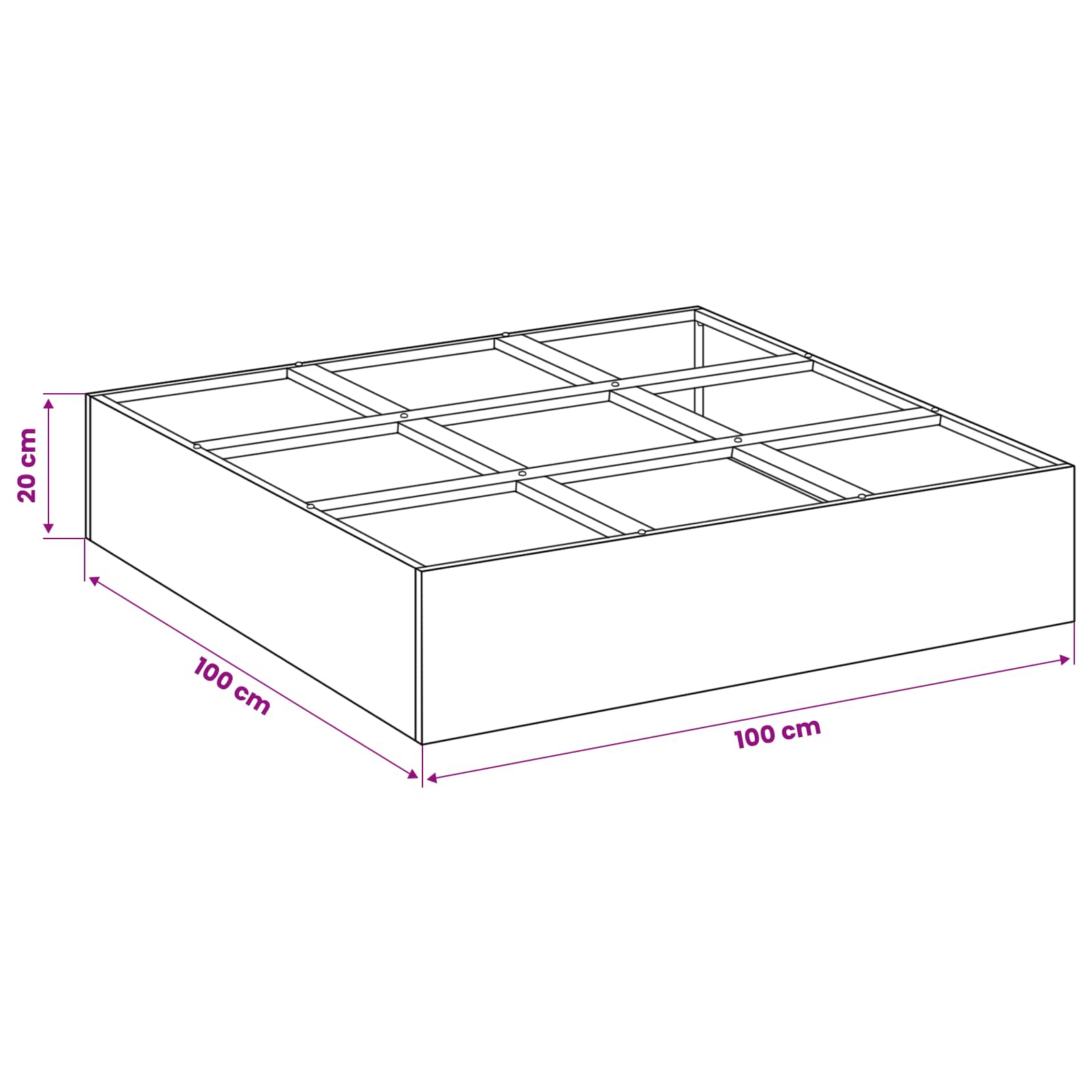 Plantenbak Roestkleurig 100 x 100 x 30 cm weervast staal