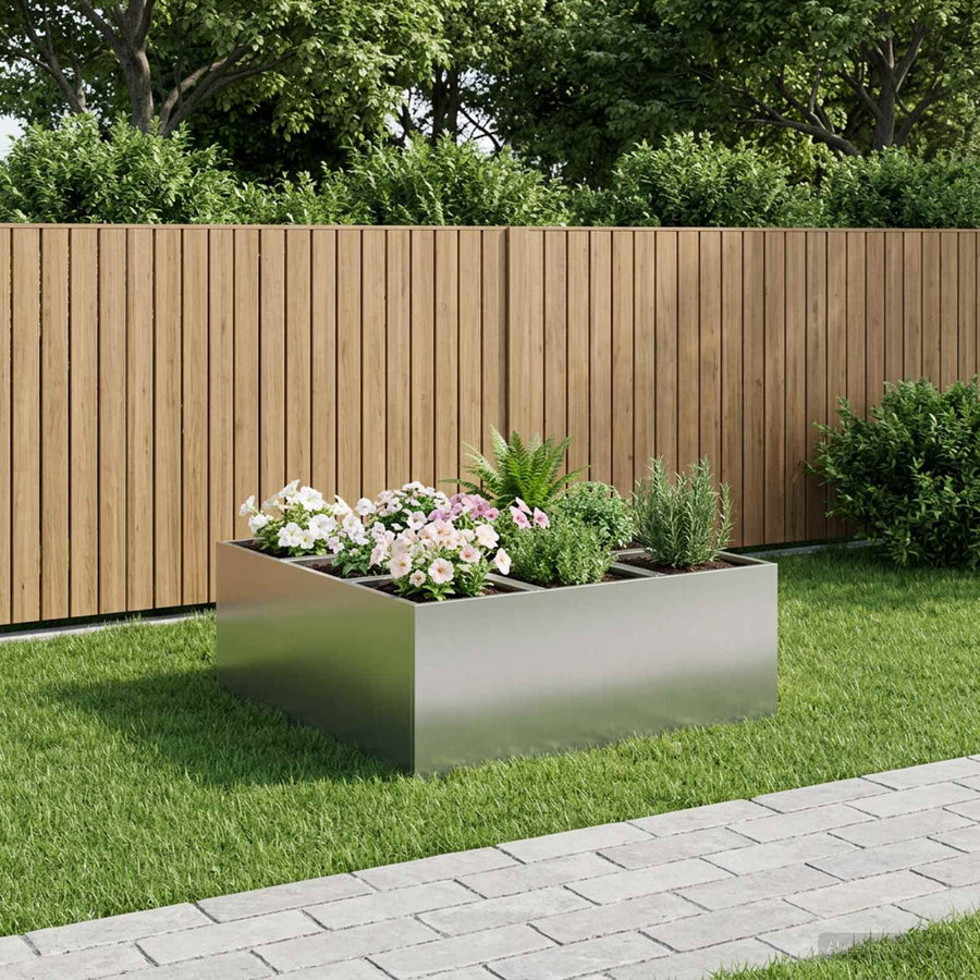 Plantenbak zilver 100 x 100 x 40 cm Gegalvaniseerd staal