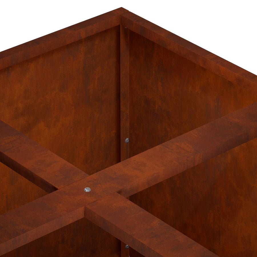 Plantenbak Roestkleurig 100 x 100 x 40 cm weervast staal