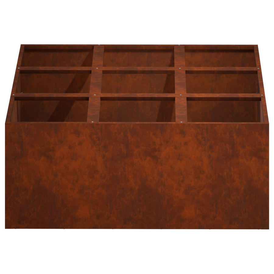 Plantenbak Roestkleurig 100 x 100 x 40 cm weervast staal