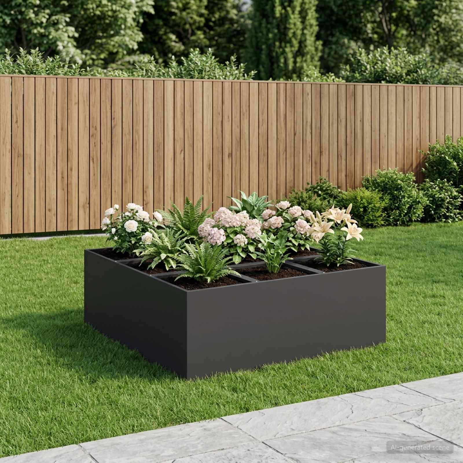 Plantenbak Zwart 100 x 100 x 50 cm Koudgewalst staal