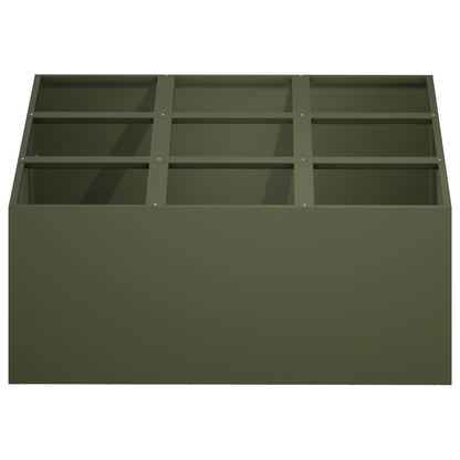Plantenbak Olijfgroen 100 x 100 x 50 cm Koudgewalst staal