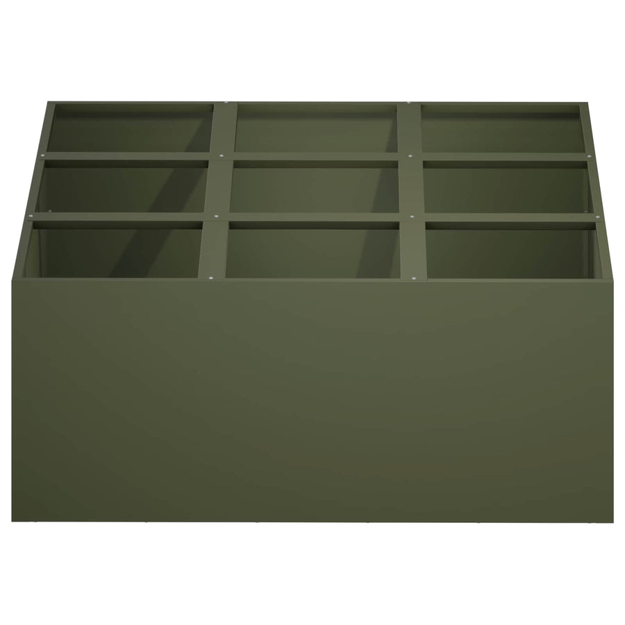 Plantenbak Olijfgroen 100 x 100 x 50 cm Koudgewalst staal