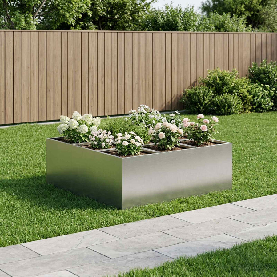 Plantenbak zilver 100 x 100 x 50 cm Roestvrij staal