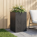 Plantenbak 50x50x75 cm staal zwart roestpatina