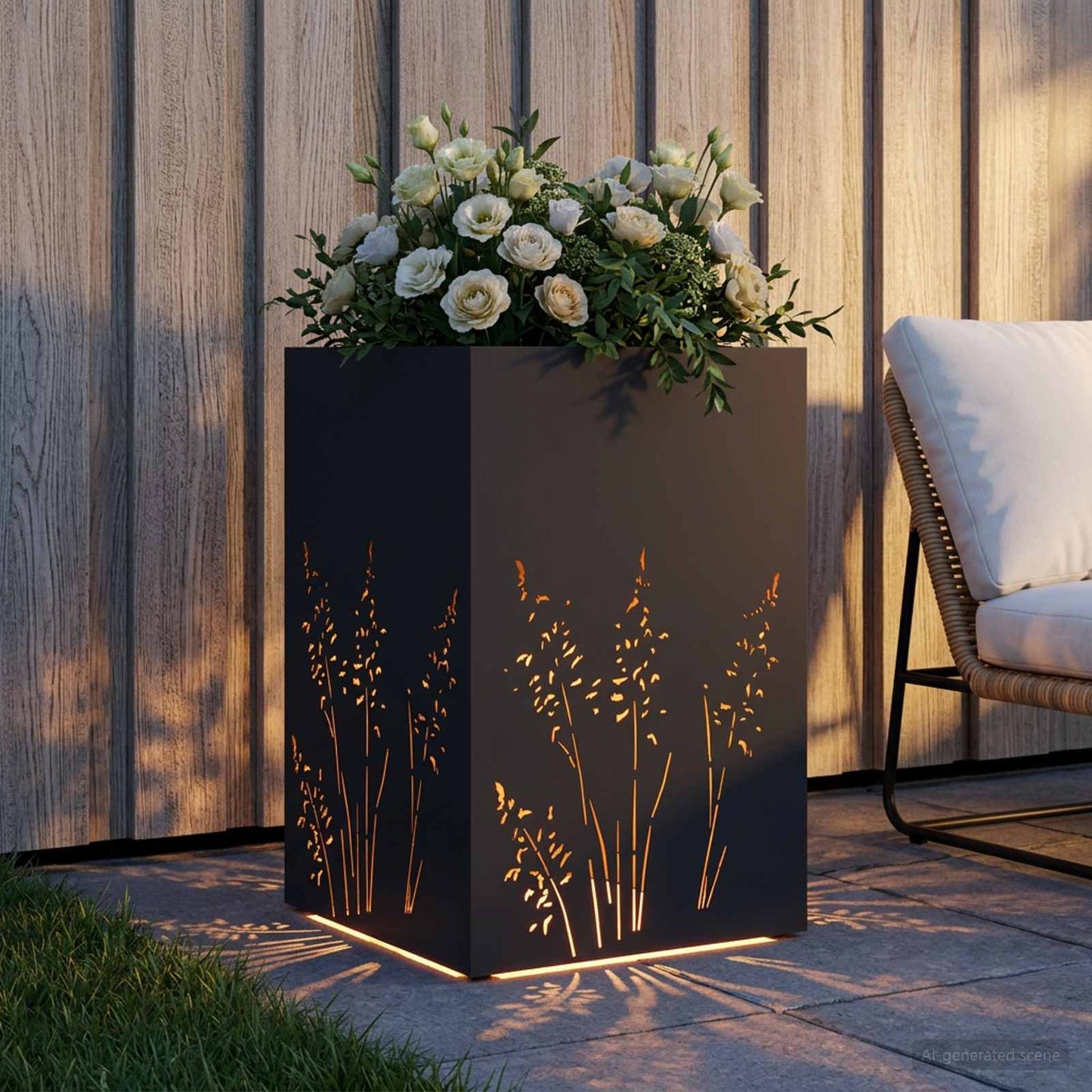 Plantenbak Zwart 50 x 50 x 75 cm Koudgewalst staal