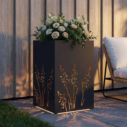 Plantenbak Zwart 50 x 50 x 75 cm Koudgewalst staal