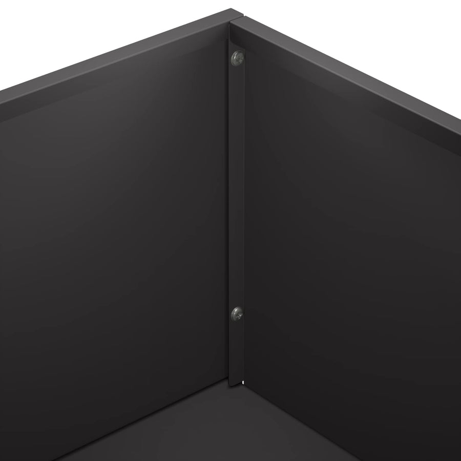 Plantenbak 2 st Zwart 50 x 50 x 75 cm Koudgewalst staal