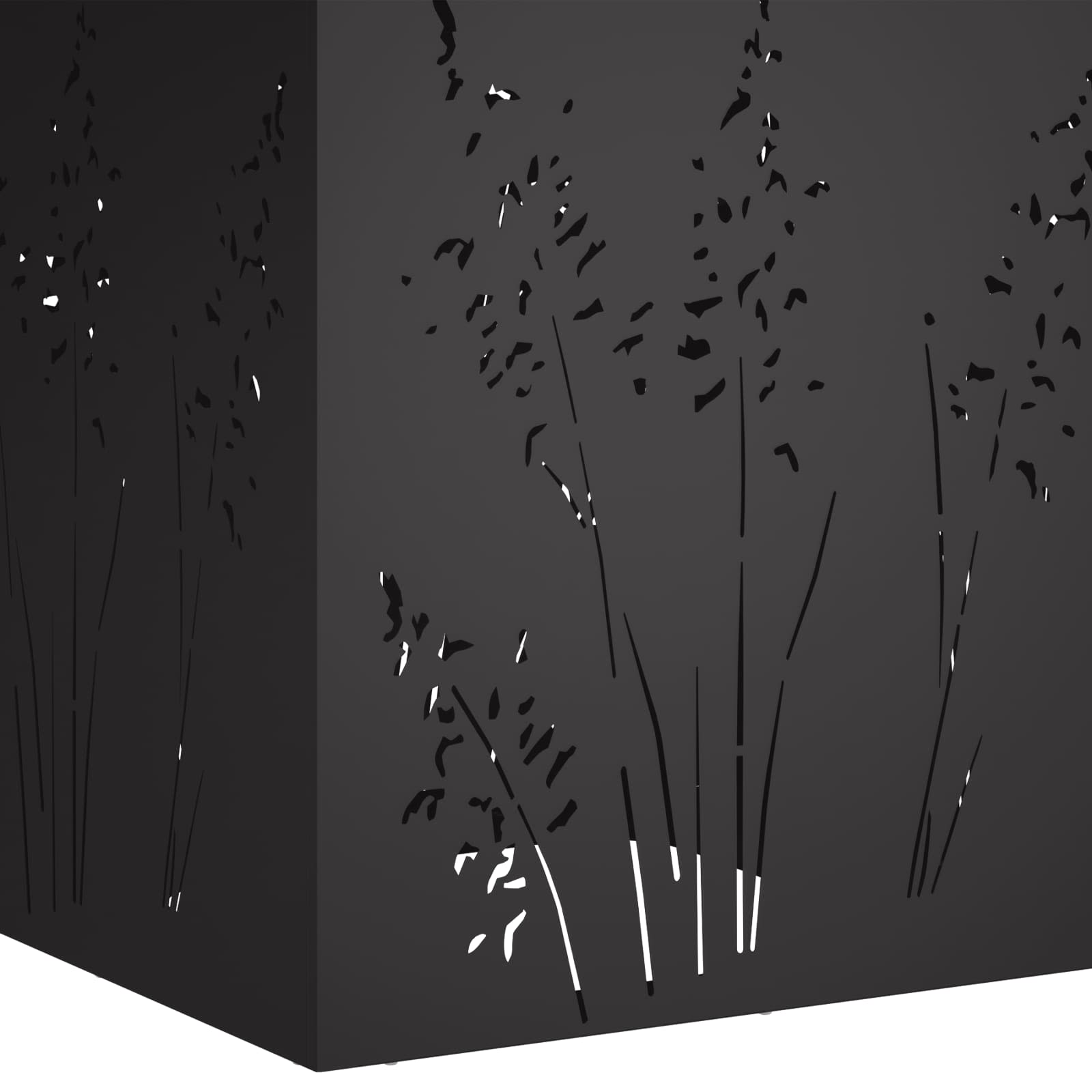 Plantenbak 2 st Zwart 50 x 50 x 75 cm Koudgewalst staal