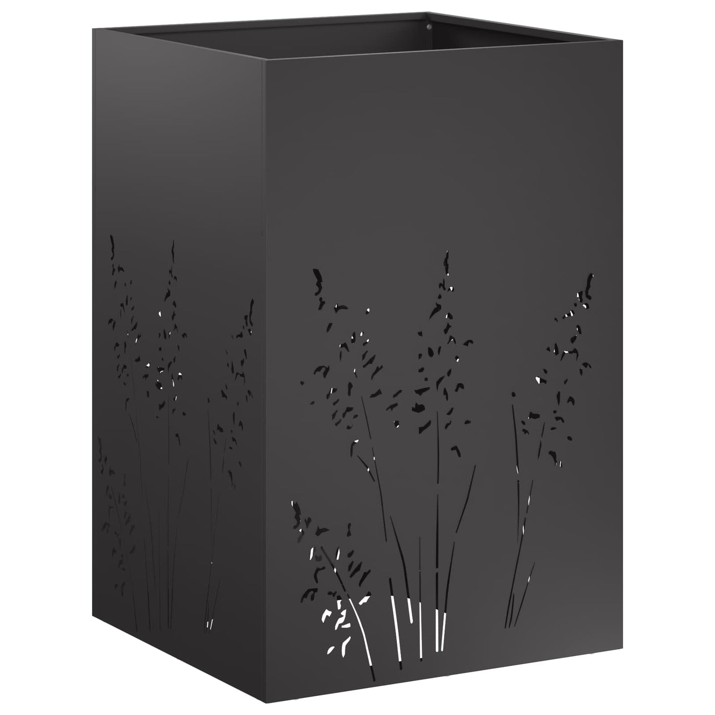Plantenbak 2 st Zwart 50 x 50 x 75 cm Koudgewalst staal