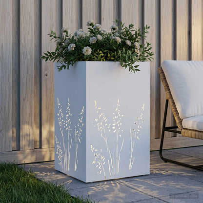 Plantenbak Wit 50 x 50 x 75 cm Koudgewalst staal