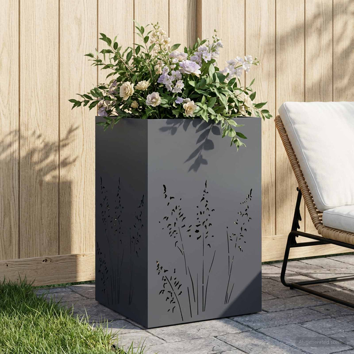 Plantenbak Antraciet 50 x 50 x 75 cm Koudgewalst staal
