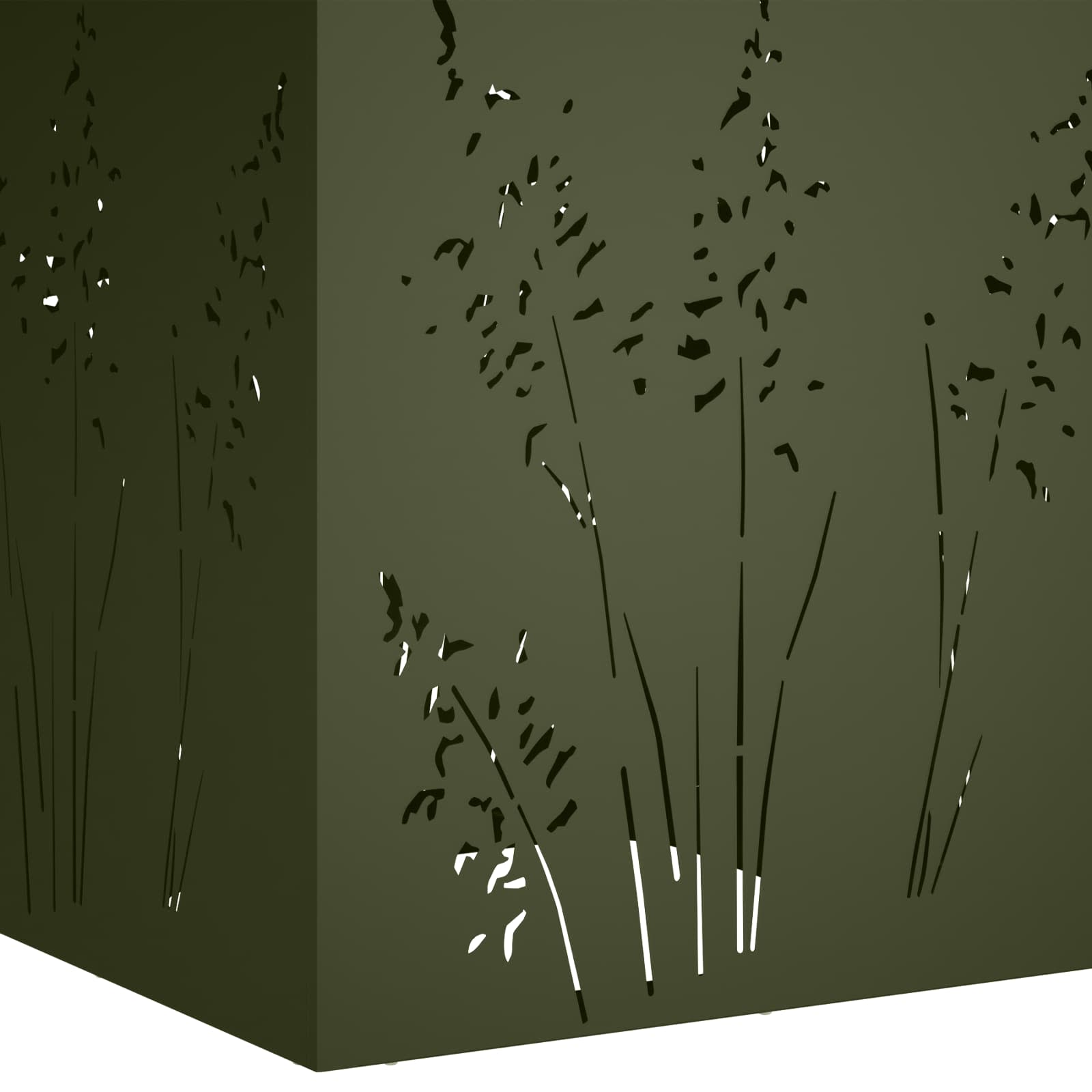 Plantenbak Olijfgroen 50 x 50 x 75 cm Koudgewalst staal