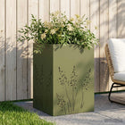 Plantenbak Olijfgroen 50 x 50 x 75 cm Koudgewalst staal