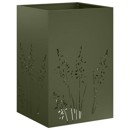 Plantenbak Olijfgroen 50 x 50 x 75 cm Koudgewalst staal