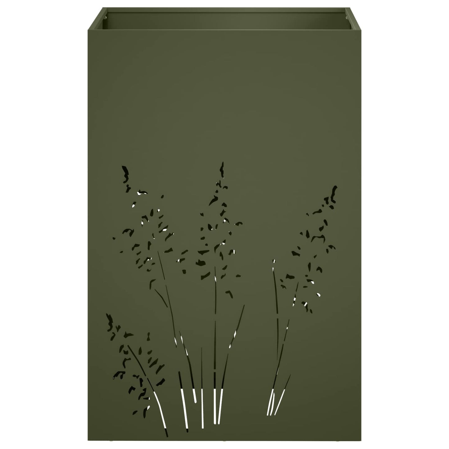 Plantenbak Olijfgroen 50 x 50 x 75 cm Koudgewalst staal