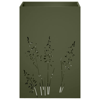 Plantenbak Olijfgroen 50 x 50 x 75 cm Koudgewalst staal