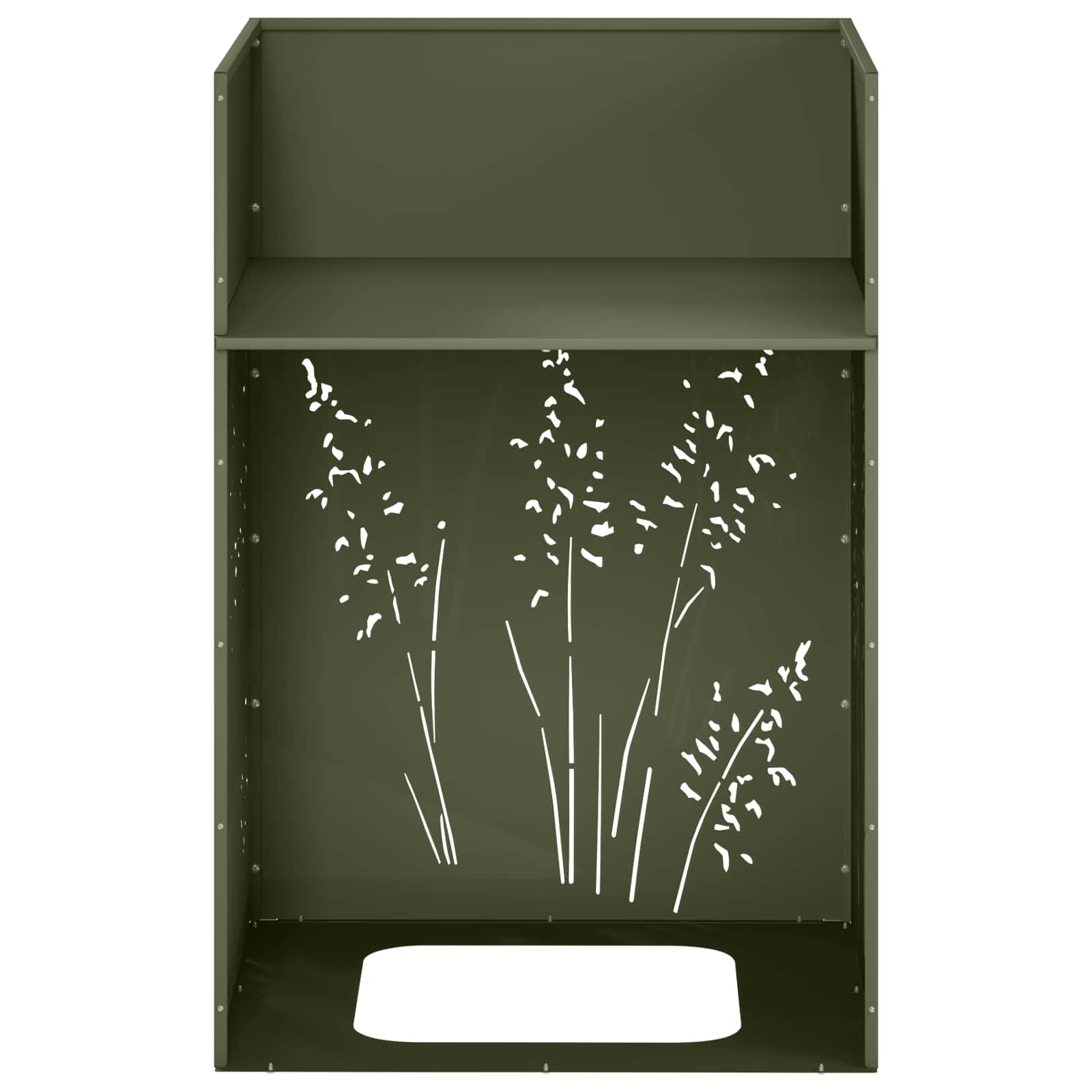 Plantenbak Olijfgroen 50 x 50 x 75 cm Koudgewalst staal