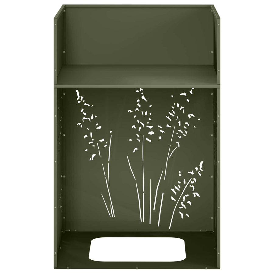 Plantenbak Olijfgroen 50 x 50 x 75 cm Koudgewalst staal