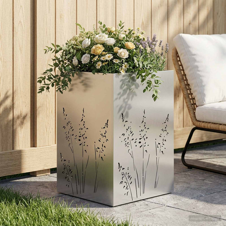 Plantenbak zilver 50 x 50 x 75 cm Roestvrij staal