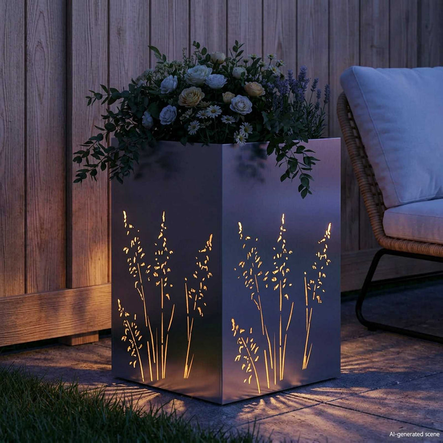 Plantenbak zilver 50 x 50 x 75 cm Roestvrij staal