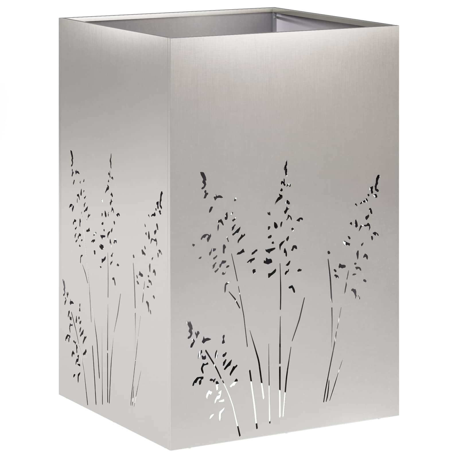Plantenbak 2 st zilver 50 x 50 x 75 cm Roestvrij staal