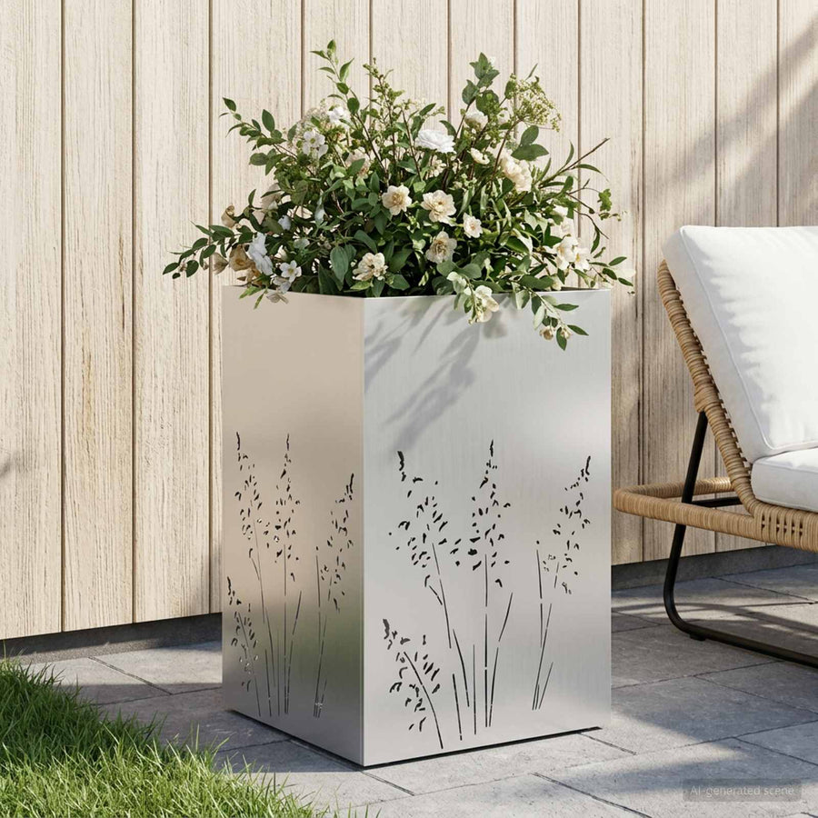Plantenbak zilver 50 x 50 x 75 cm Gegalvaniseerd staal