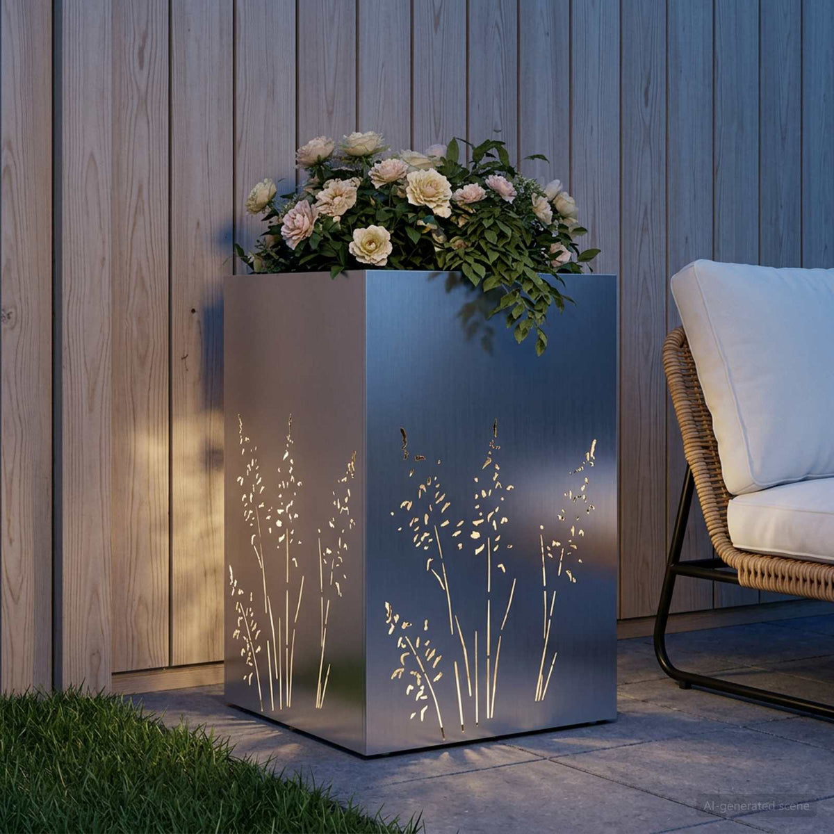 Plantenbak zilver 50 x 50 x 75 cm Gegalvaniseerd staal