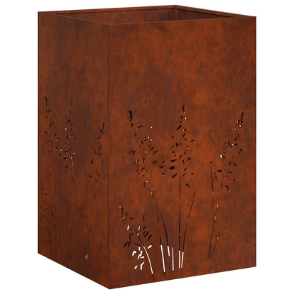 Plantenbak 2 st Roestkleurig 50 x 50 x 75 cm weervast staal