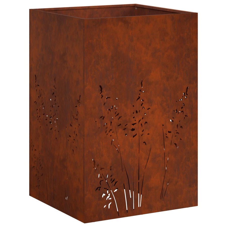 Plantenbak 2 st Roestkleurig 50 x 50 x 75 cm weervast staal