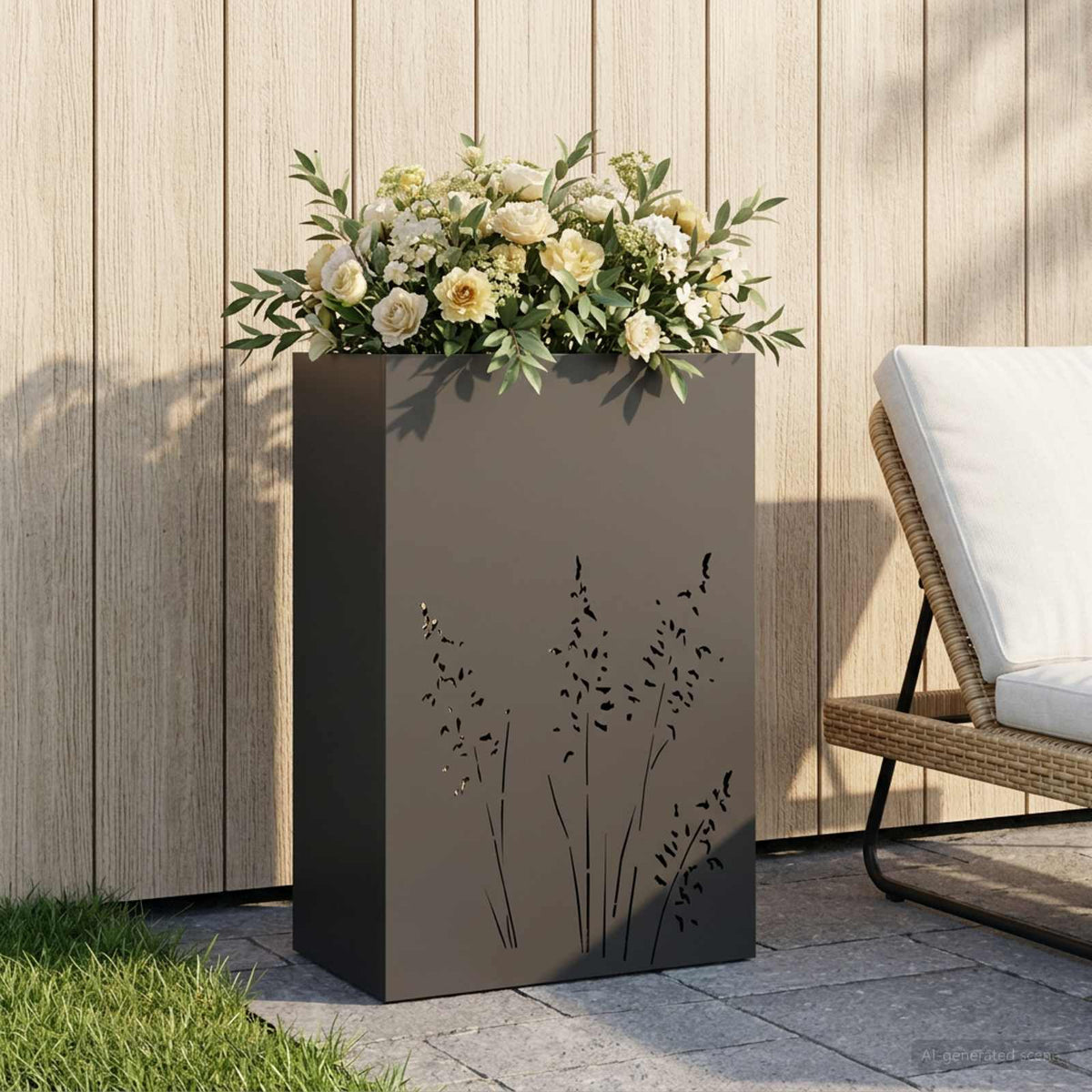 Plantenbak Zwart 50 x 30 x 75 cm Koudgewalst staal