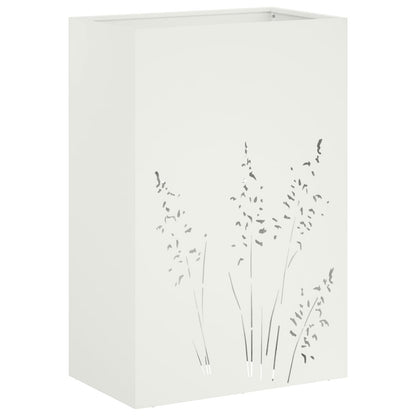 Plantenbak 2 st Wit 50 x 30 x 75 cm Koudgewalst staal