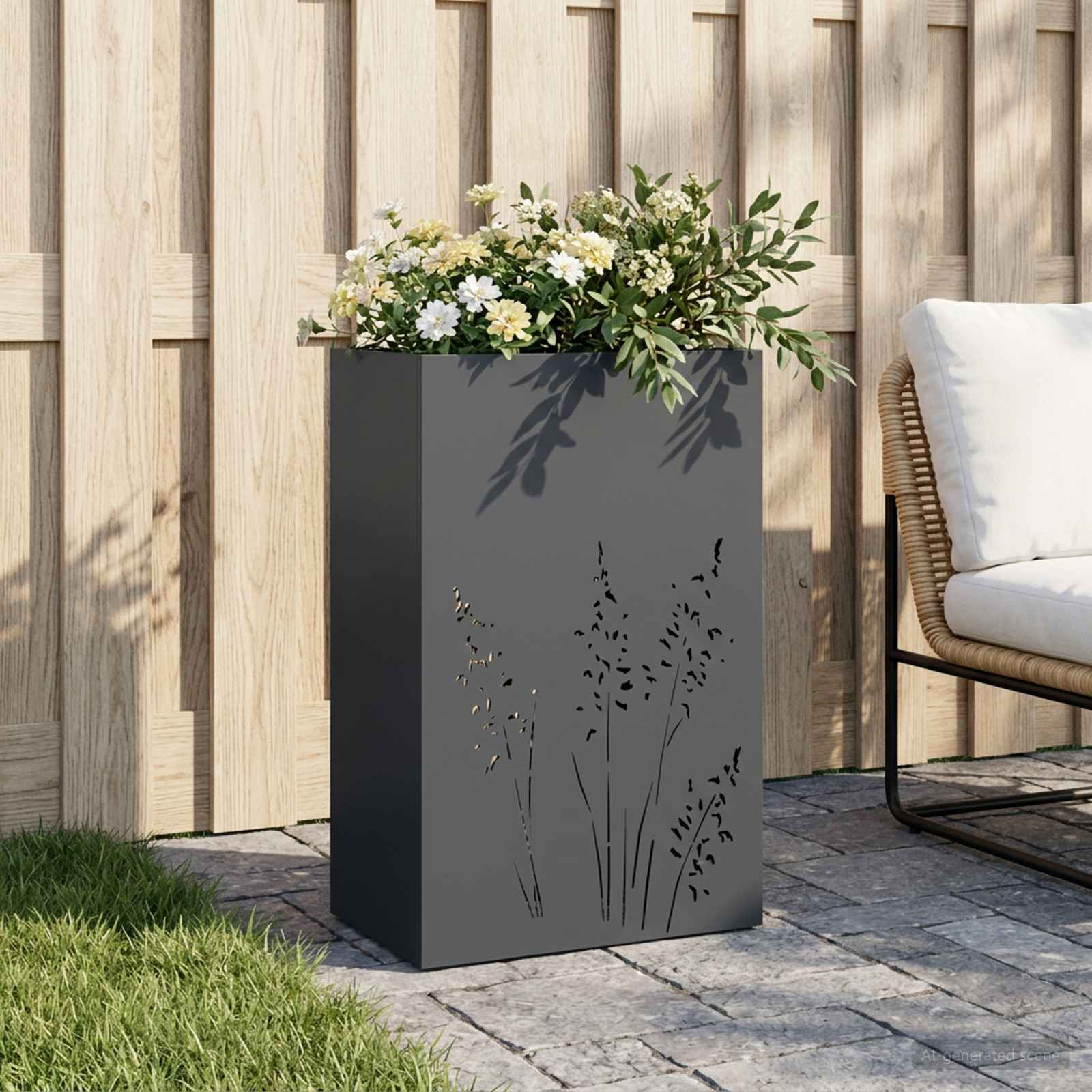 Plantenbak Antraciet 50 x 30 x 75 cm Koudgewalst staal
