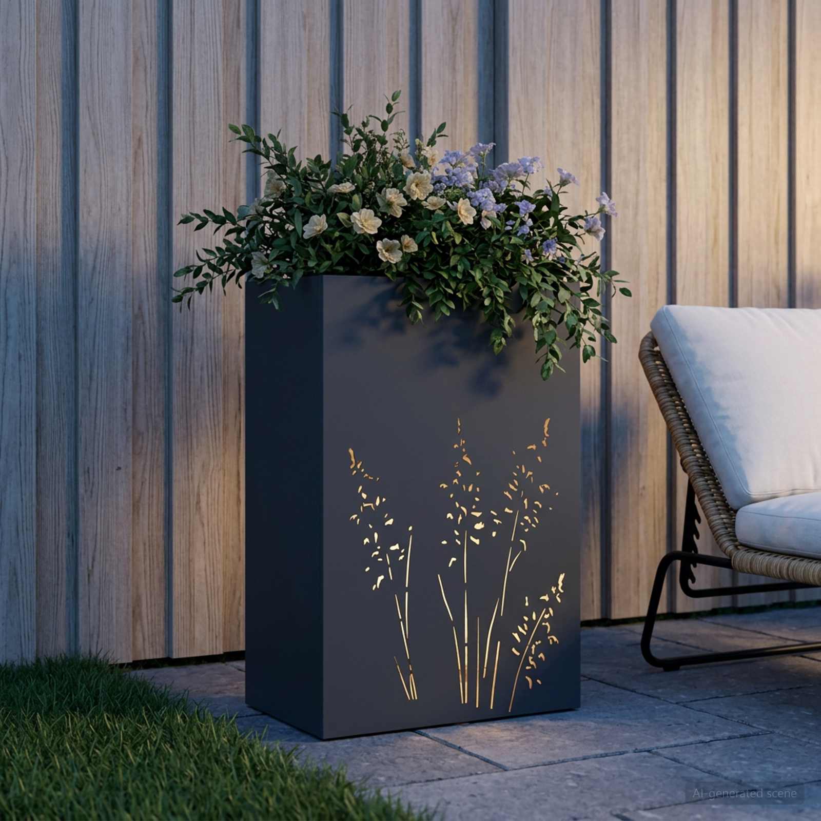 Plantenbak Antraciet 50 x 30 x 75 cm Koudgewalst staal