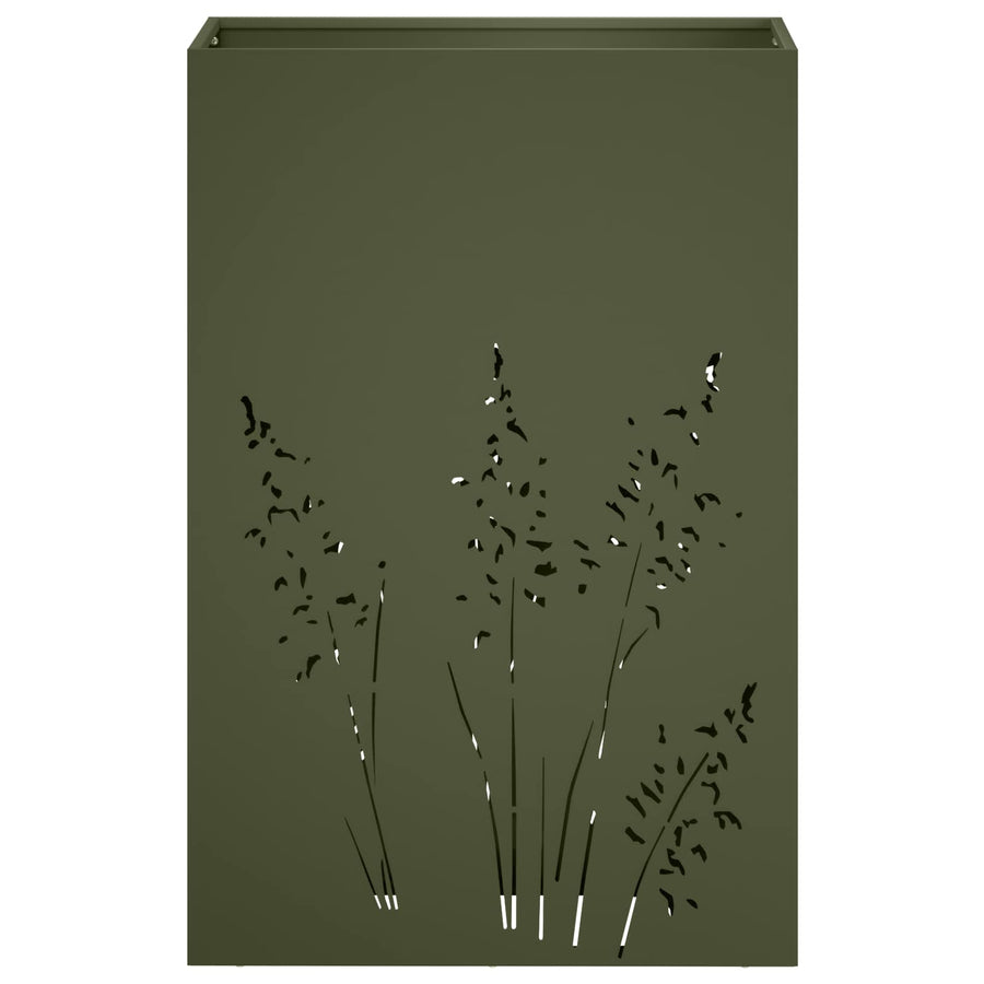 Plantenbak Olijfgroen 50 x 30 x 75 cm Koudgewalst staal