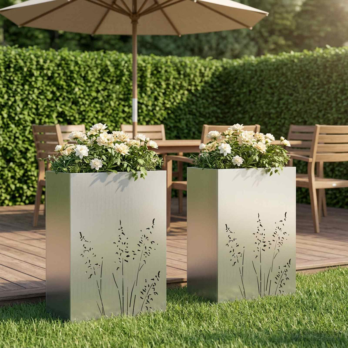 Plantenbak 2 st zilver 50 x 30 x 75 cm Gegalvaniseerd staal