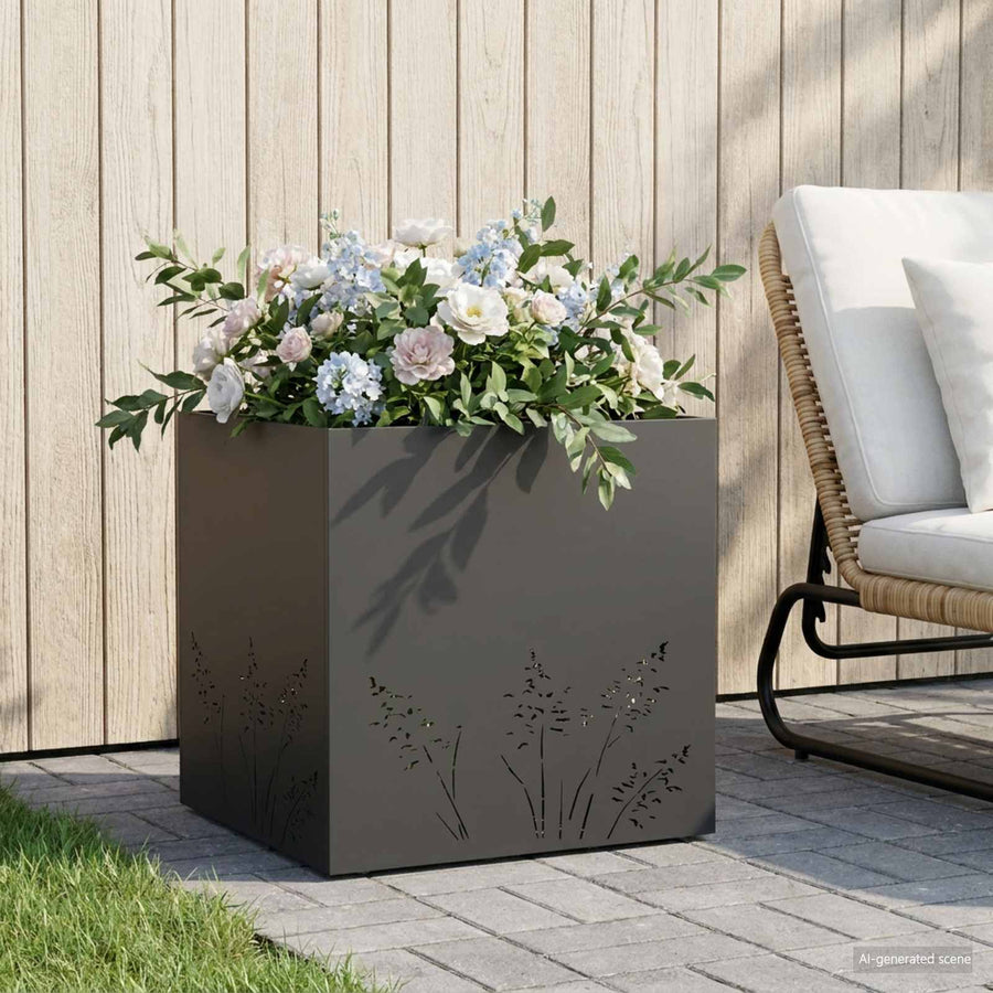 Plantenbak Zwart 50 x 50 x 49 cm Koudgewalst staal