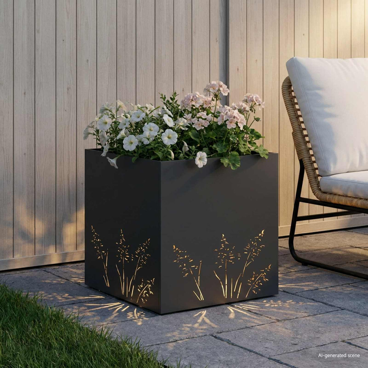 Plantenbak Zwart 50 x 50 x 49 cm Koudgewalst staal