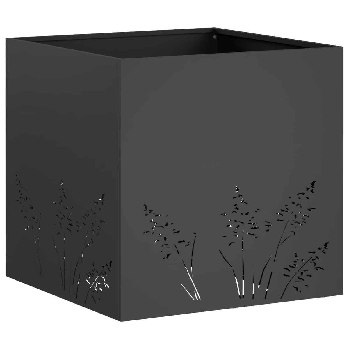 Plantenbak 2 st Zwart 50 x 50 x 49 cm Koudgewalst staal
