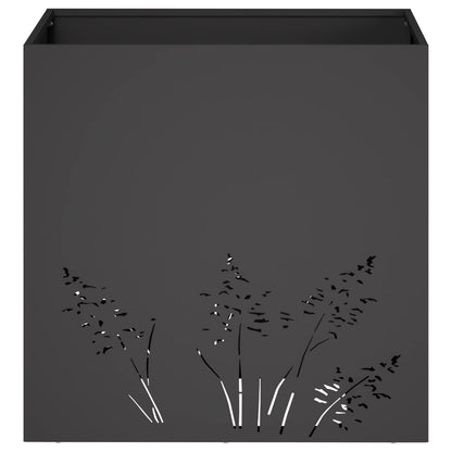 Plantenbak 2 st Zwart 50 x 50 x 49 cm Koudgewalst staal