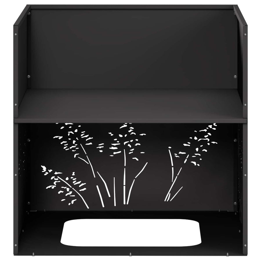 Plantenbak 2 st Zwart 50 x 50 x 49 cm Koudgewalst staal
