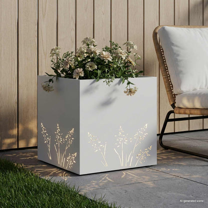 Plantenbak Wit 50 x 50 x 49 cm Koudgewalst staal
