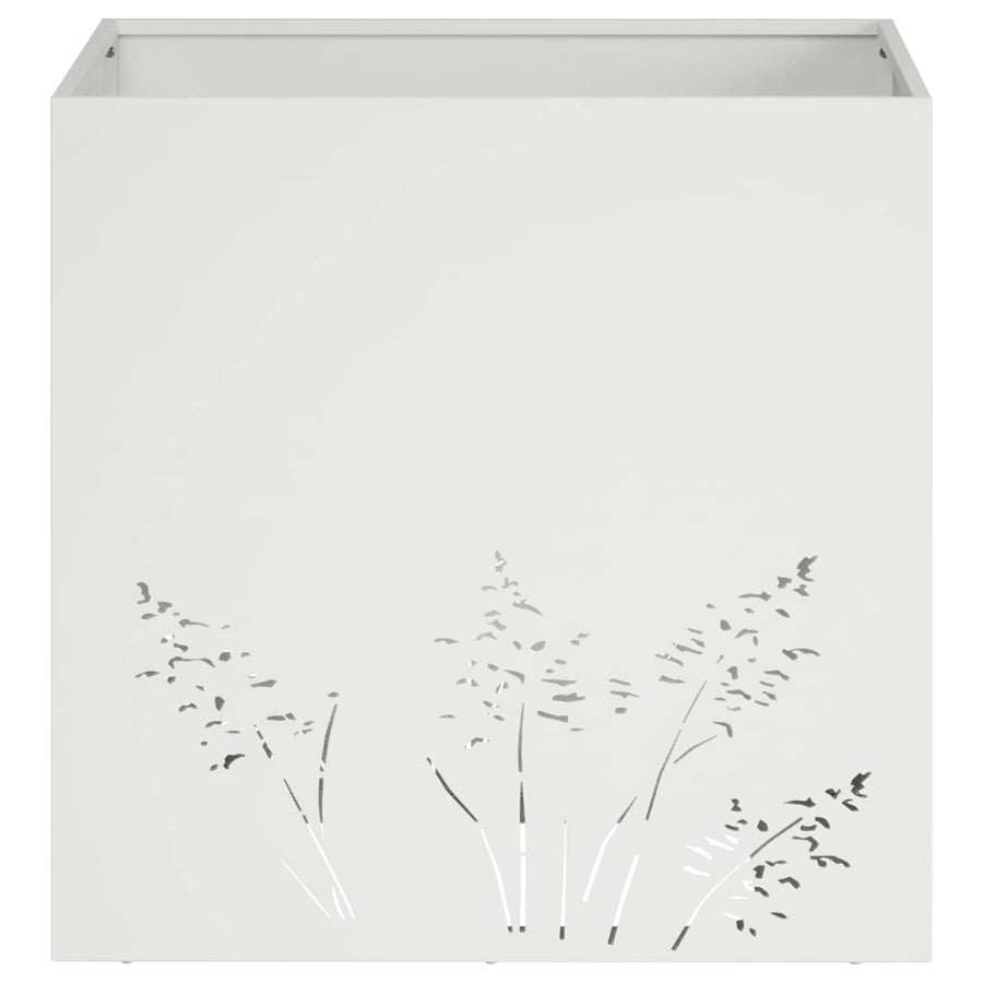 Plantenbak 2 st Wit 50 x 50 x 49 cm Koudgewalst staal