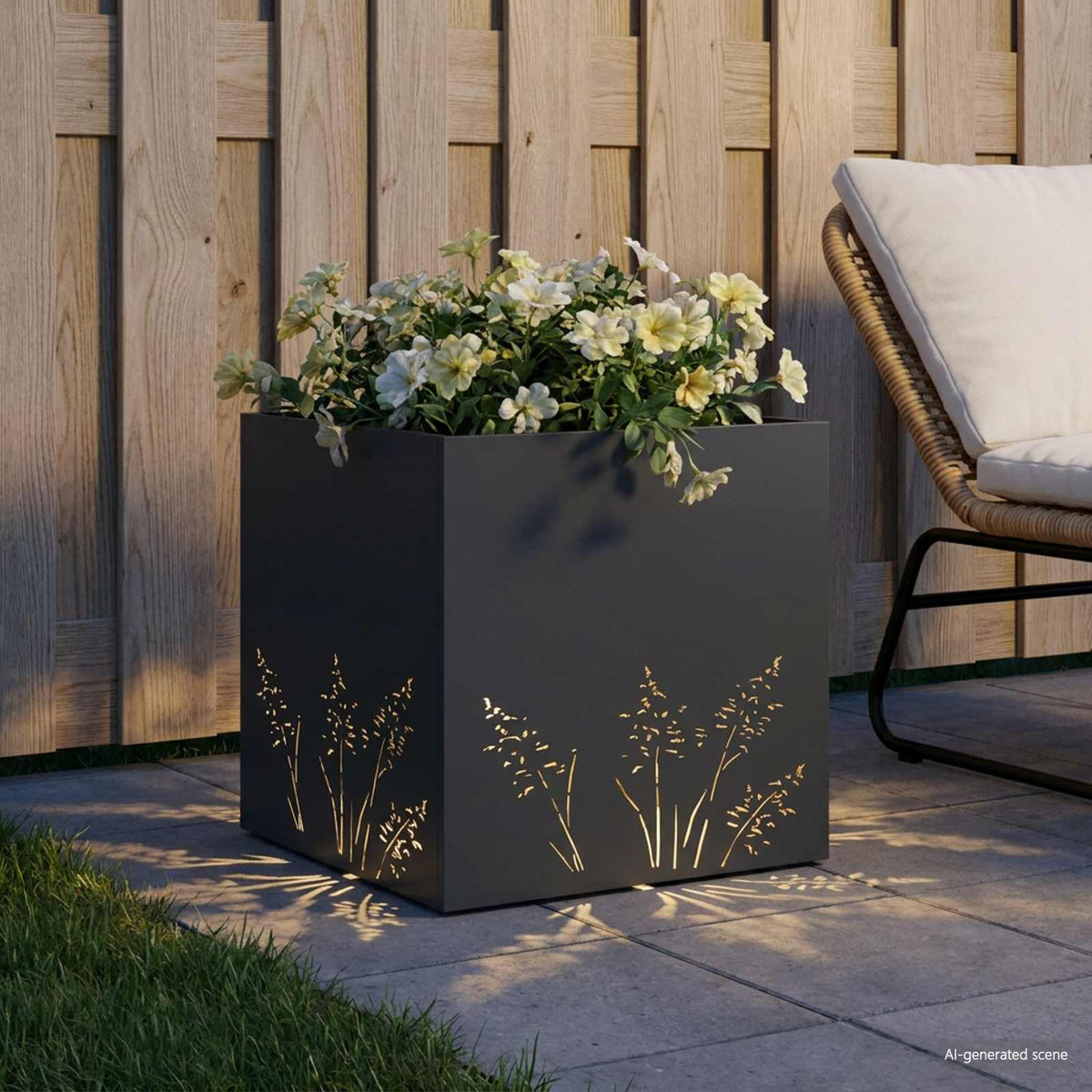 Plantenbak Antraciet 50 x 50 x 49 cm Koudgewalst staal