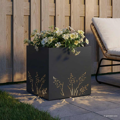 Plantenbak Antraciet 50 x 50 x 49 cm Koudgewalst staal