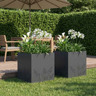 Plantenbak set 2 st antraciet 50x50x49 cm koudgewalst staal