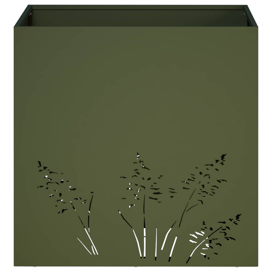 Plantenbak Olijfgroen 50 x 50 x 49 cm Koudgewalst staal
