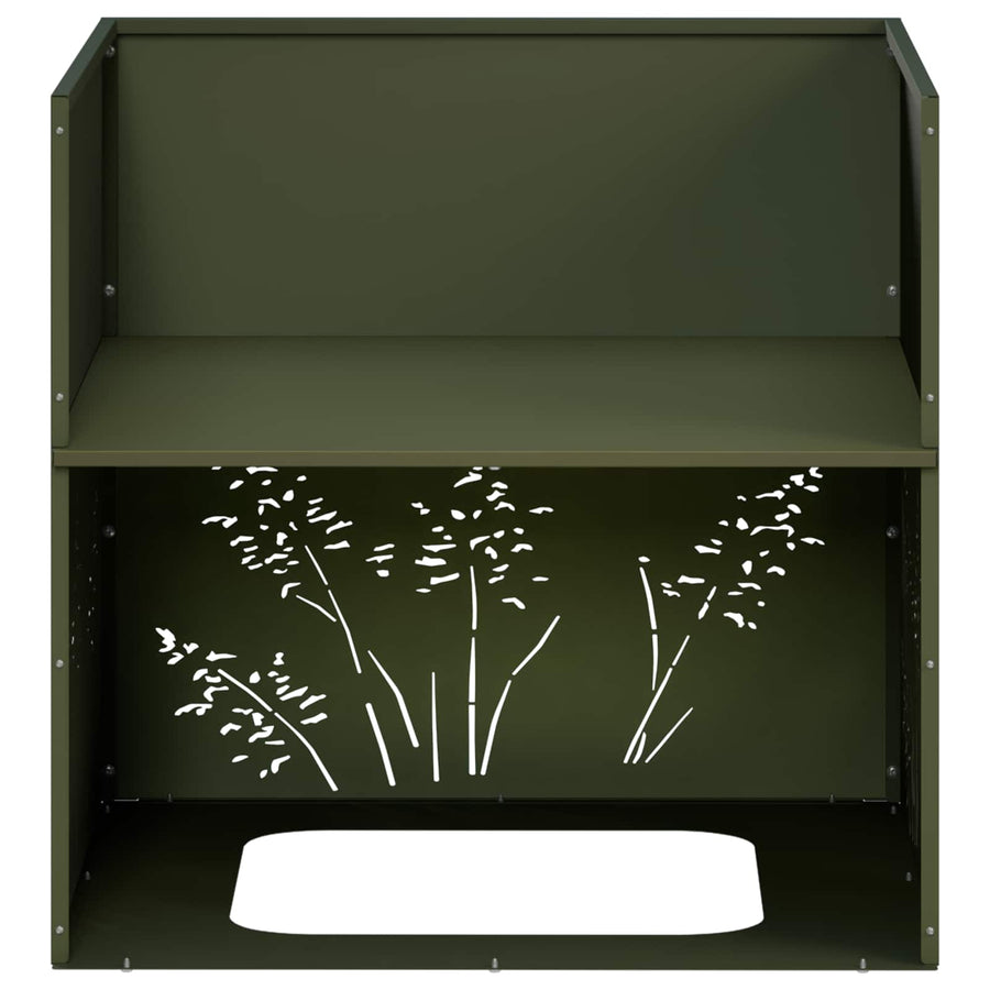 Plantenbak Olijfgroen 50 x 50 x 49 cm Koudgewalst staal