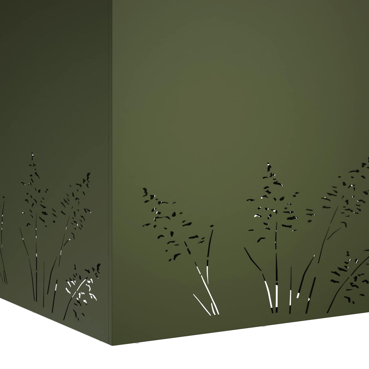 Plantenbak 2 st Olijfgroen 50 x 50 x 49 cm Koudgewalst staal